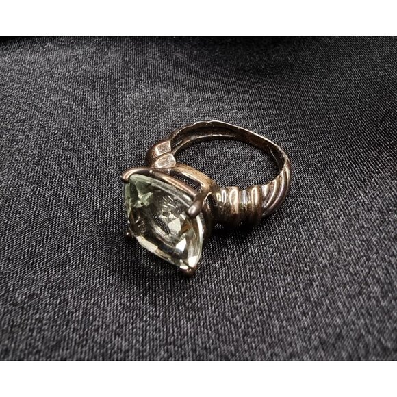 Rare Vintage Prasiolite Green Amethyst Sterling Silver 925 Ring Size 5 - Picture 5 of 6
